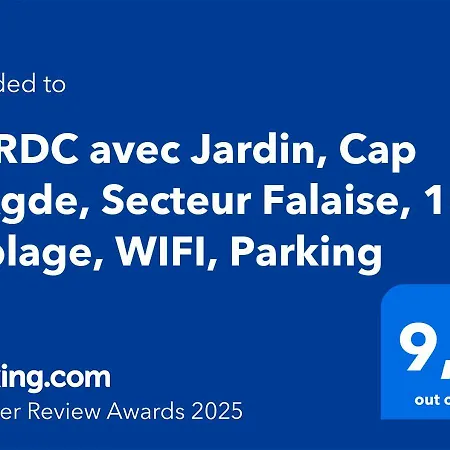 T2 Rdc Avec Jardin, Cap D'agde, Secteur Falaise, 100 M Plage, Clim, Wifi, Parking Apartamento *